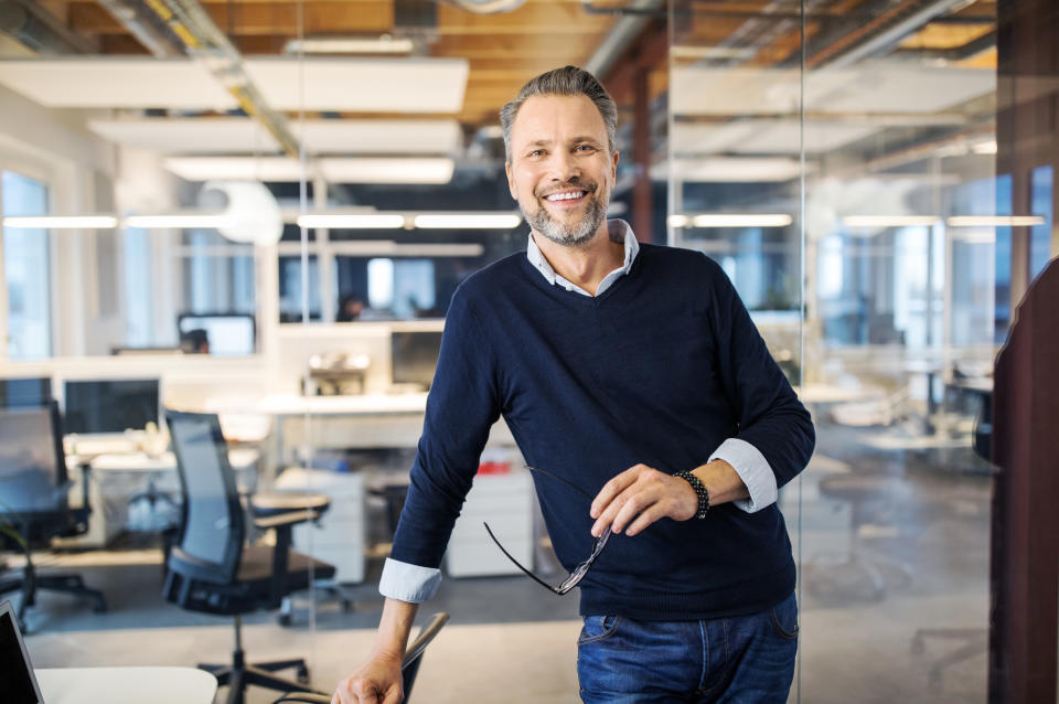 a man working in the office