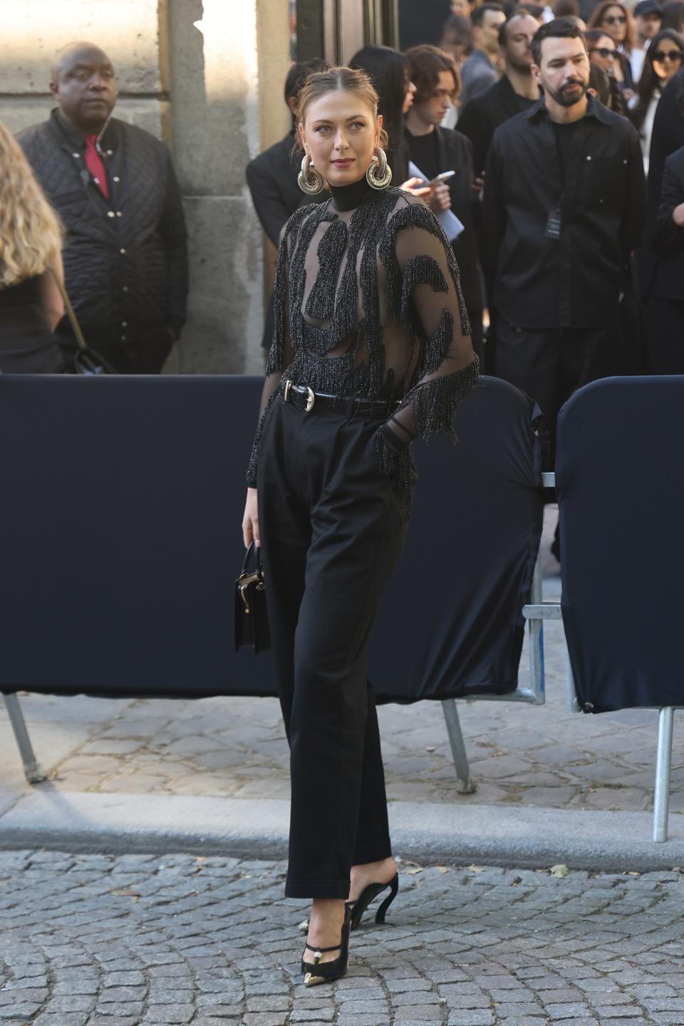 PARIS, FRANCE - JUNE 24: Maria Sharapova attends the Schiaparelli Haute Couture Fall/Winter 2024-2025 show as part of Paris Fashion Week on June 24, 2024 in Paris, France. (Photo by Neil Mockford/GC Images)