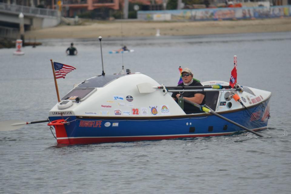 Angela Madsen on her boat.