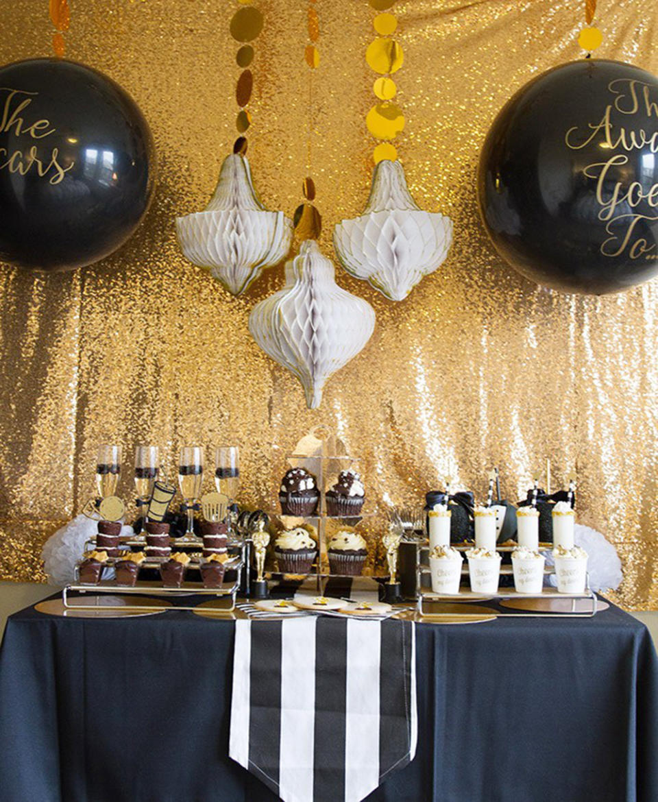 A Tuxedo Black and Gold Oscars Party