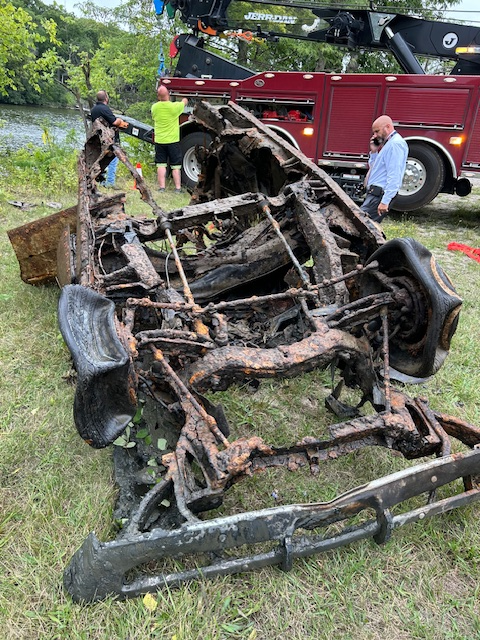 The Plymouth Valiant pulled out of the Griggs Reservoir. (Courtesy Photo/Columbus Division of Police)