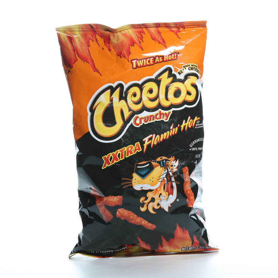 A bag of Flamin' Hot Cheetos.