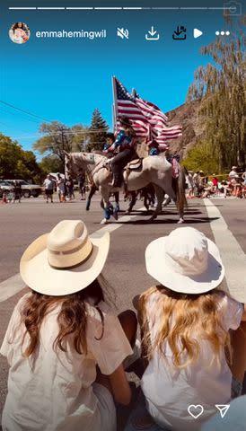 <p>Emma Heming /Instagram</p> Emma Heming Willis shares a photo of her daughters watching a Fourth of July parade