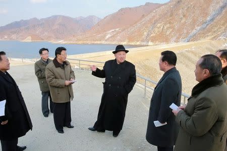 FILE PHOTO: North Korean leader Kim Jong Un visits the Wonsan Army-People Power Station in this undated photo released by North Korea's Korean Central News Agency (KCNA) in Pyongyang December 13, 2016. KCNA via REUTERS/File Photo