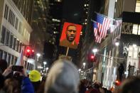 Demonstrators take part in a Justice for George Floyd protest, in New York