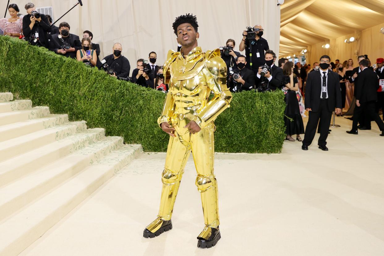 Lil Nas X attends The 2021 Met Gala Celebrating In America: A Lexicon Of Fashion at Metropolitan Museum of Art on Sept. 13, 2021 in New York.