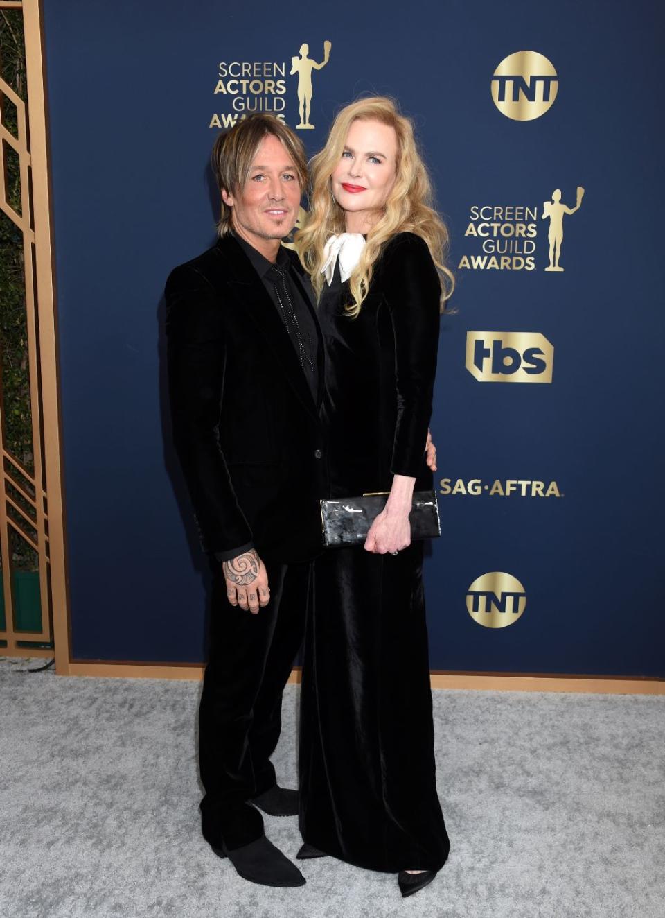 Nicole Kidman and her husband, Keith Urban at the 28th Screen Actors Guild Awards held at Barker Hangar on February 27th, 2022 in Santa Monica, California. - Credit: Gilbert Flores for Variety