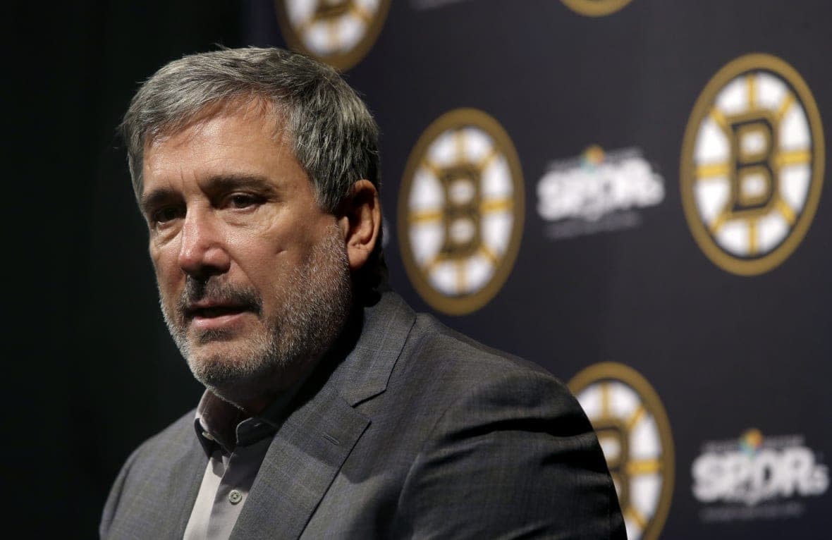 Boston Bruins President Cam Neely speaks to reporters during the hockey teams end-of-season news conference, Tuesday, June 18, 2019, in Boston. (AP Photo/Steven Senne, File)