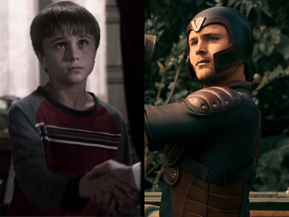 On the left: Gattlin Griffith as Jesse Turner in "Supernatural." On the right: Griffith as a young version of Gunpowder in season three of "The Boys."