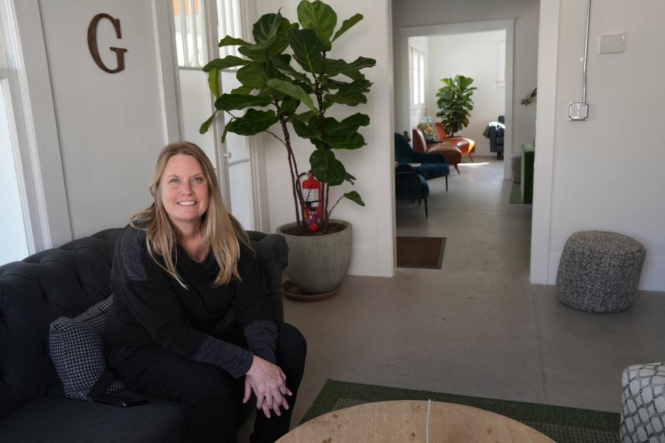 Kim Haasarud and her husband, Kevin, turned a Phoenix neighborhood home into a bar called the Garden Bar.