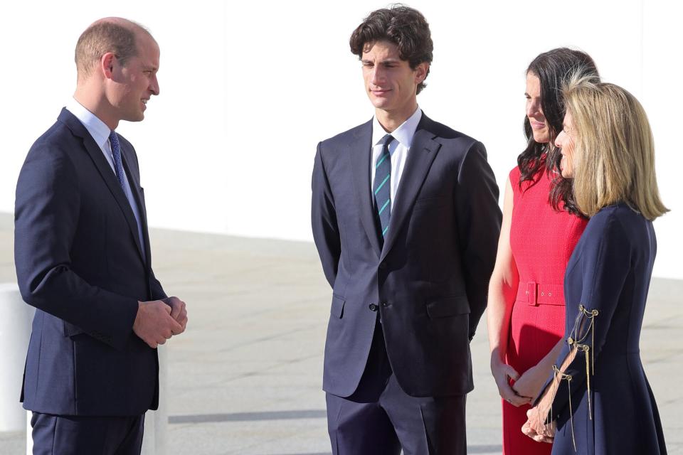 Prince William, Prince of Wales, Jack Schlossberg, Tatiana Schlossberg and Caroline Kennedy visit the John F. Kennedy Presidential Library and Museum on December 02, 2022 in Boston, Massachusetts. The Prince and Princess of Wales are visiting the coastal city of Boston to attend the second annual Earthshot Prize Awards Ceremony, an event which celebrates those whose work is helping to repair the planet. During their trip, which will last for three days, the royal couple will learn about the environmental challenges Boston faces as well as meeting those who are combating the effects of climate change in the area.