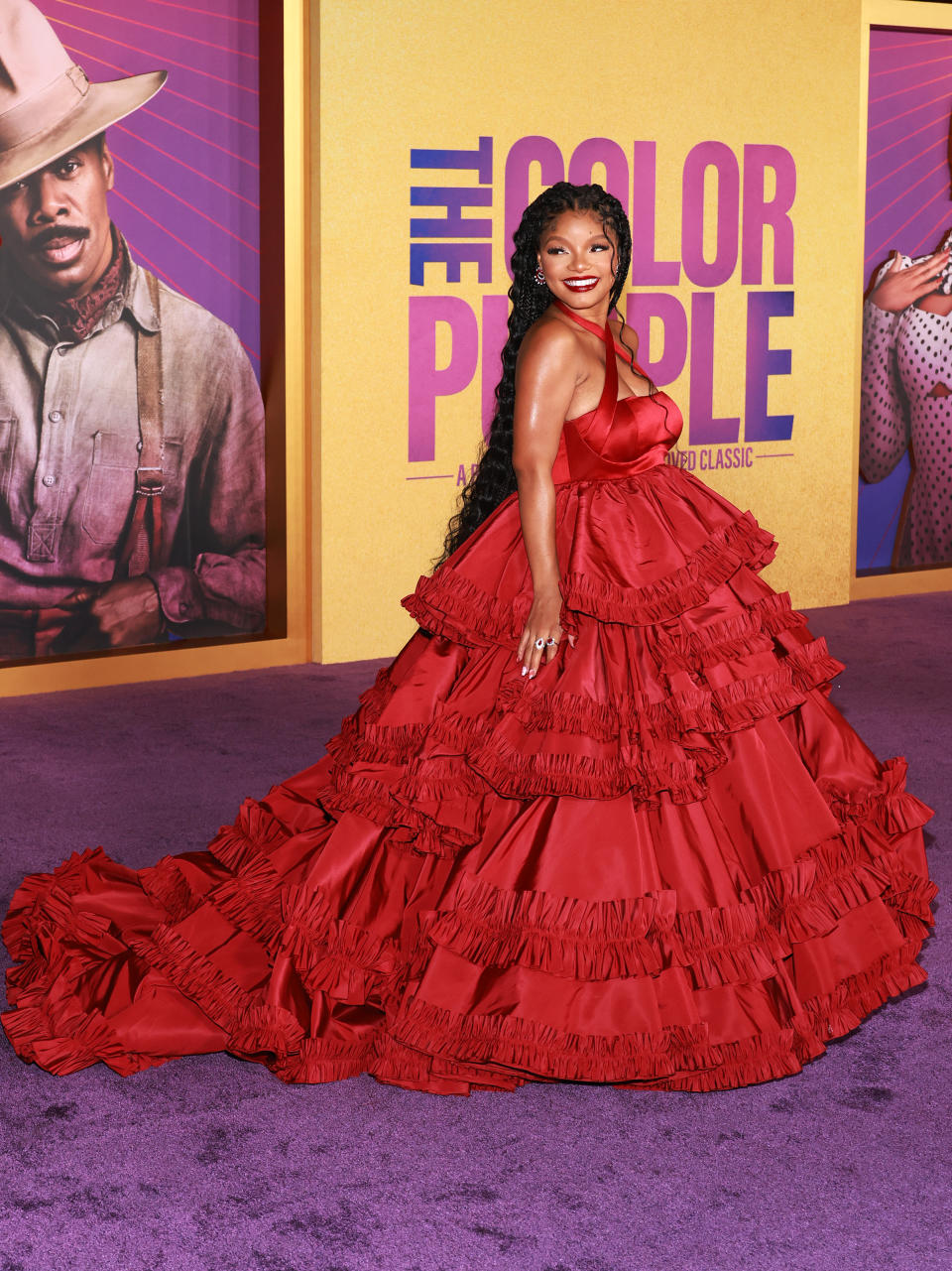 LOS ANGELES, CALIFORNIA - DECEMBER 06: Halle Bailey attends the World Premiere of Warner Bros.' "The Color Purple" at Academy Museum of Motion Pictures on December 06, 2023 in Los Angeles, California. (Photo by Kayla Oaddams/WireImage)