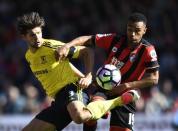 Britain Soccer Football - AFC Bournemouth v Middlesbrough - Premier League - Vitality Stadium - 22/4/17 Bournemouth's Junior Stanislas in action with Middlesbrough's George Friend Reuters / Dylan Martinez Livepic