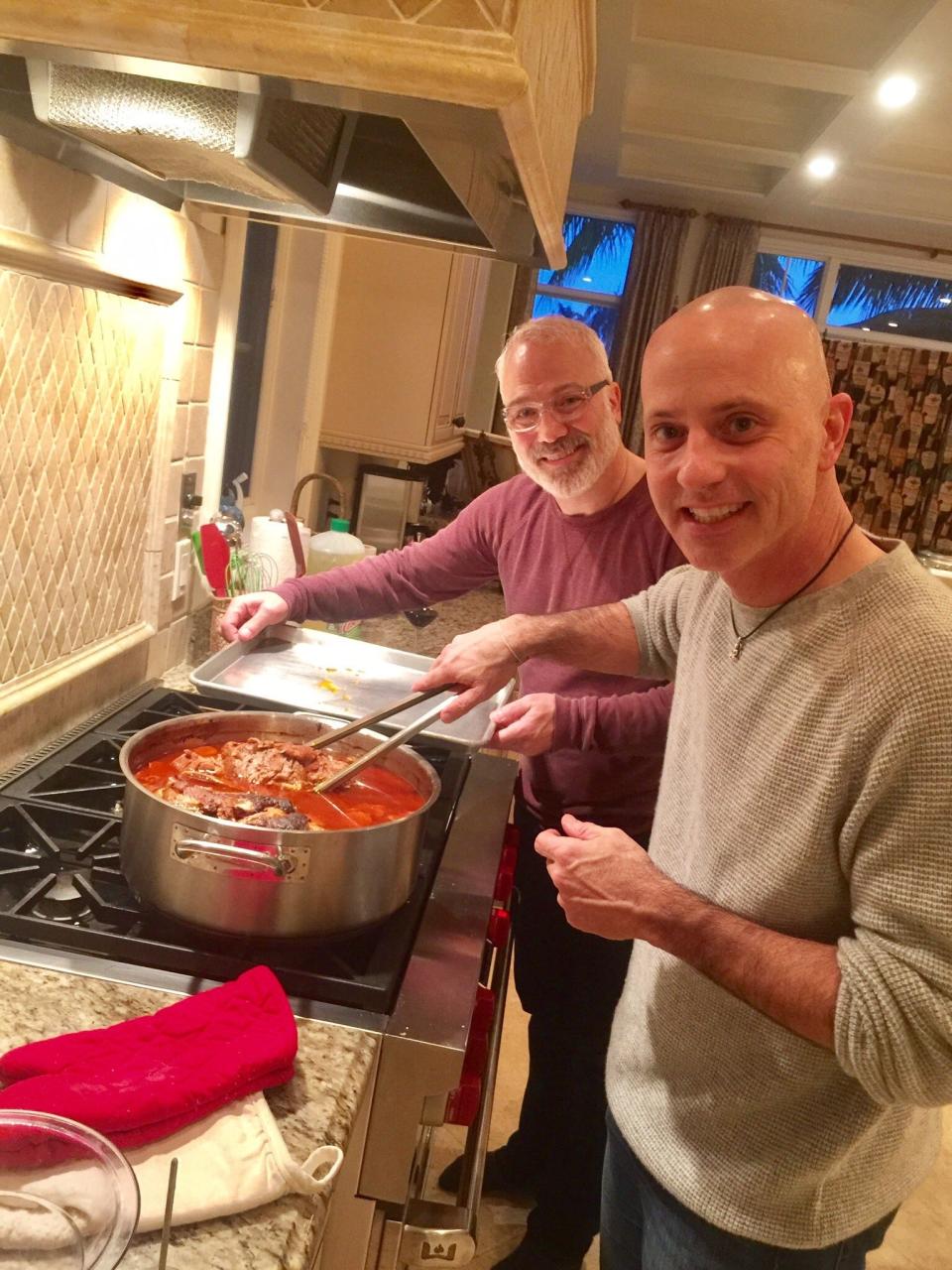 In 2016, Olympic gold medalist and Food Network host Brian Boitano (with partner Franc D'Ambrosio) cooked at the Cobbs home during the Naples Winter Wine Festival.