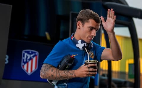 Antoine Griezmann of Atletico Madrid arrives - Credit: UEFA via Getty