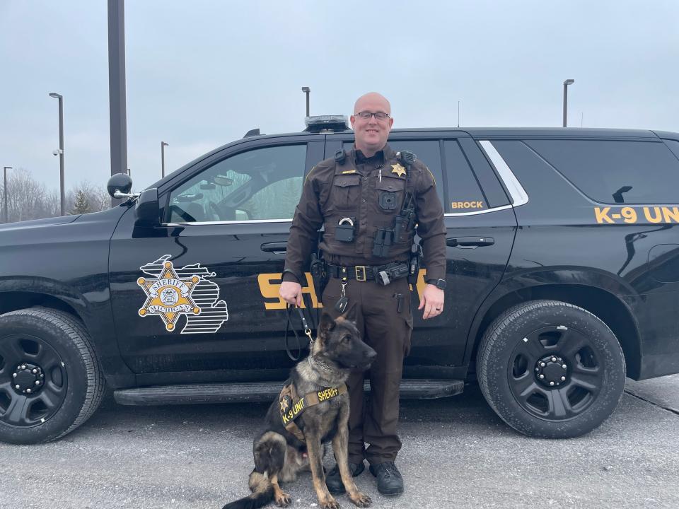 Deputy Sean Egan and K-9 officer Brock on Feb. 6, 2023. This is Egan's first time being a K-9 unit handler.