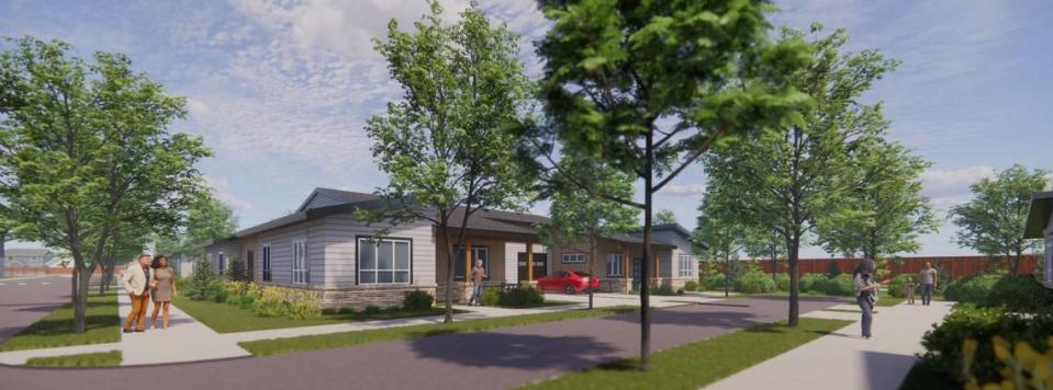 The Linder Senior Living community would include 18 independent senior cottages, shown in this architectural rendering.