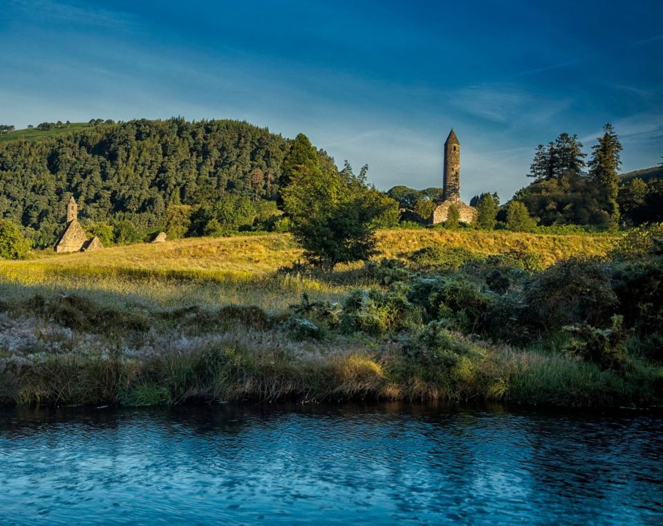 Glendalough Lake is home to a 6th-century monastery