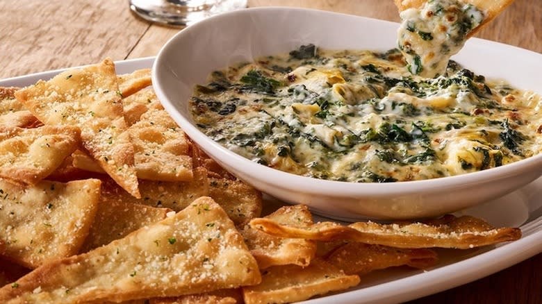 spinach-artichoke dip with chips