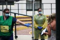 A pop-up clinic begins testing for the coronavirus disease (COVID-19) at Bondi Beach, Sydney