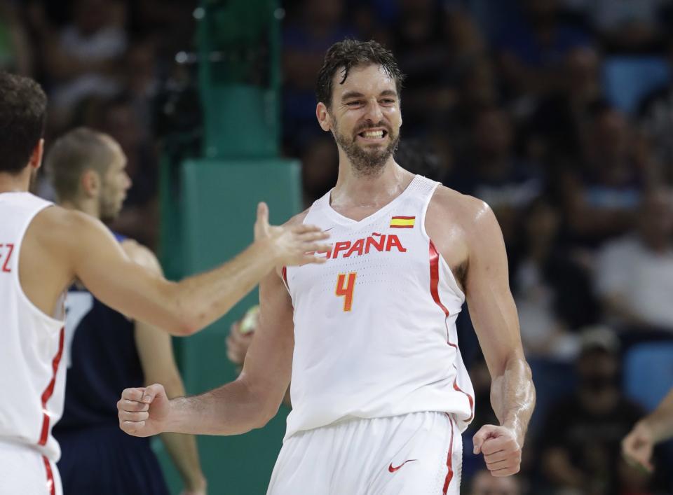 Pau Gasol's reportedly nursing a calf strain suffered in Spain's quarterfinal win over France. (AP/Eric Gay)