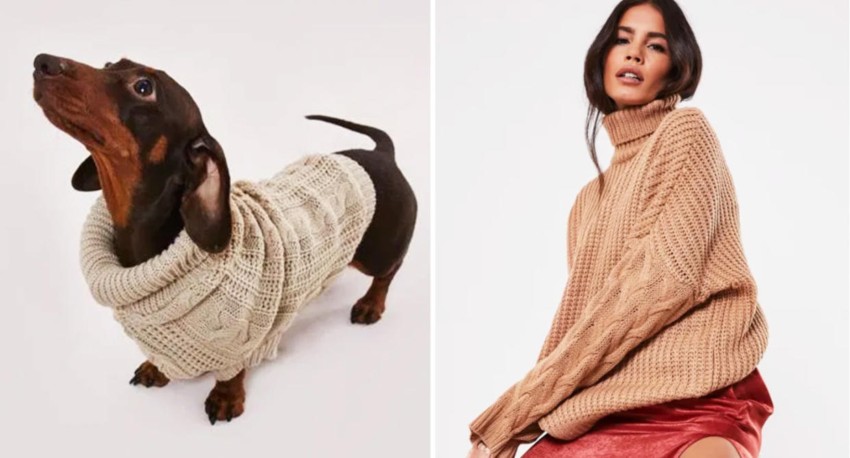 Missguided: The online retailer sells jumpers so you can match with your dog. [Photo: Missguided]