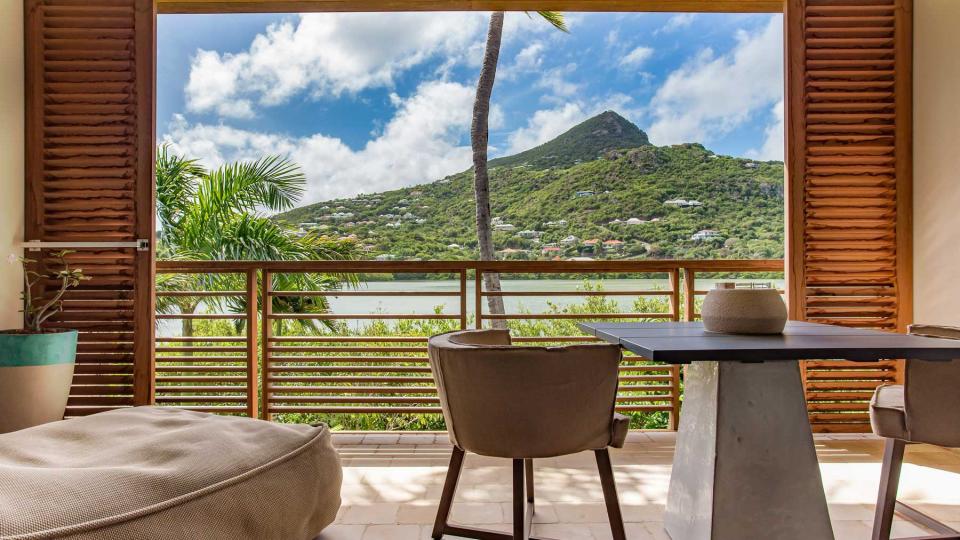 View from a guest room at Le Barthelemy, voted one of the best resorts in the Caribbean