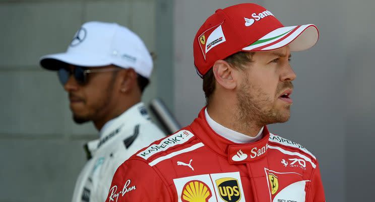 Vettel und Hamilton (Bild: SID)