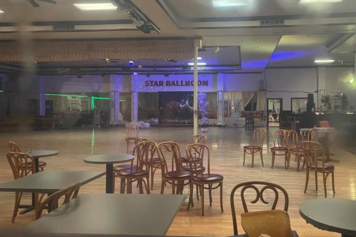 Star Ballroom Dance Studio, site of the deadly shooting, sits empty.