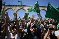 Protest over the possible eviction of several Palestinian families in the Sheikh Jarrah neighbourhood