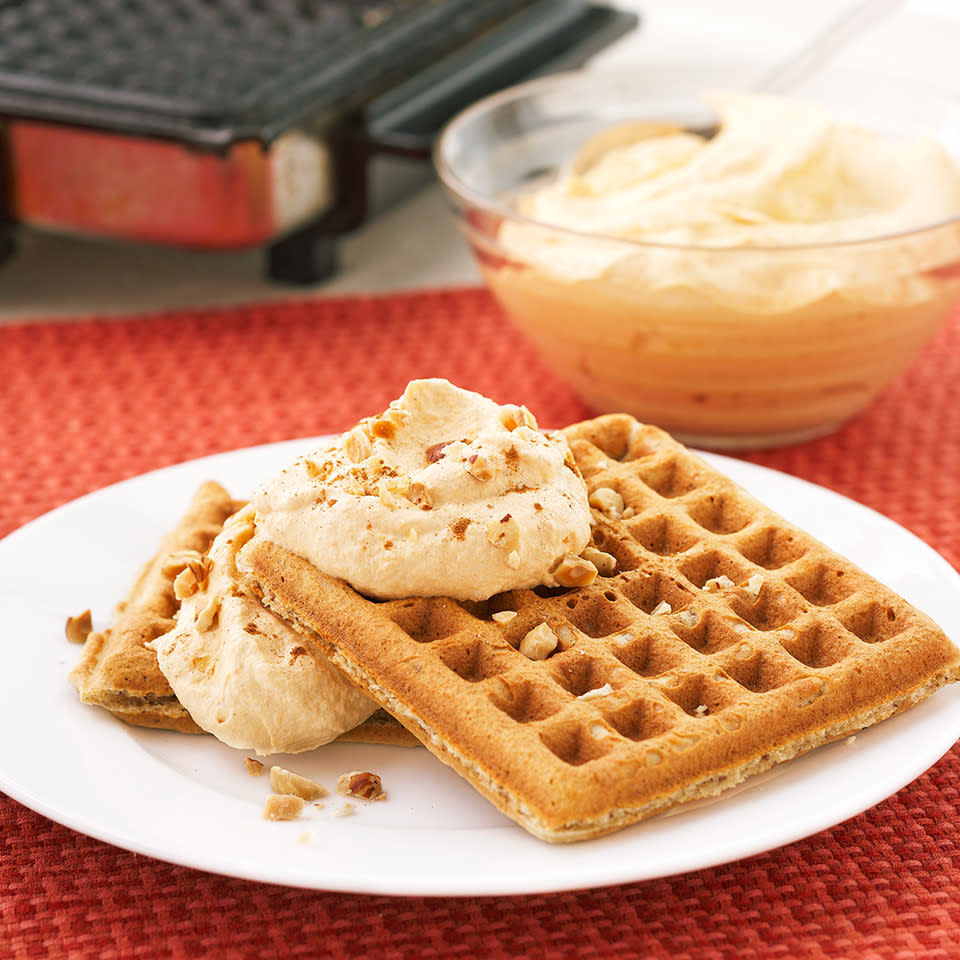 Spiced Waffles with Pumpkin Cream