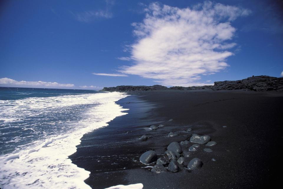 black sand beaches