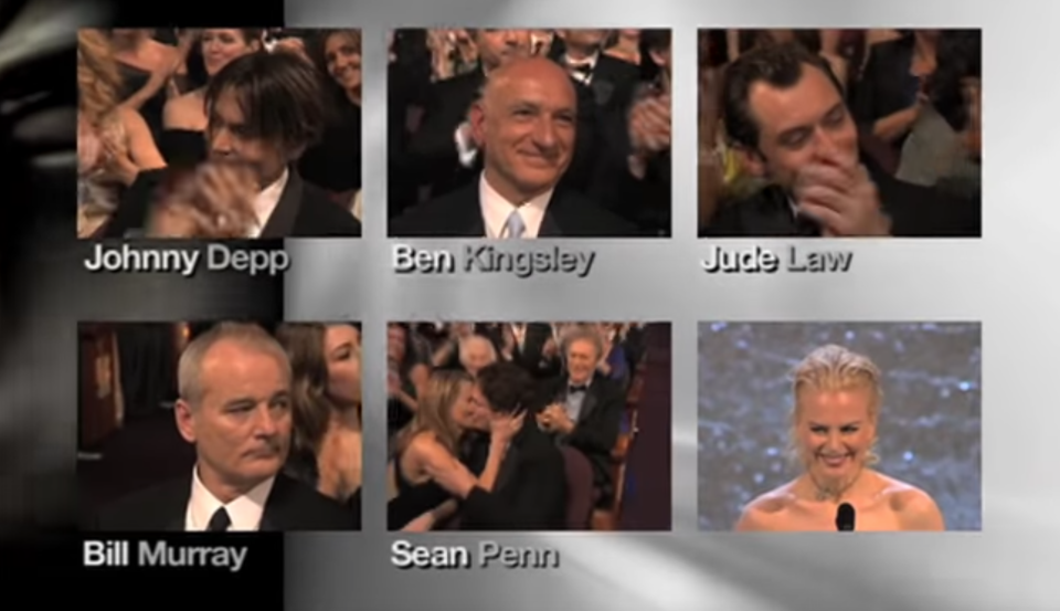 Bill Murray taking his loss on the chin. (Oscars)