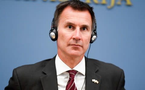 Foreign Secretary Jeremy Hunt  - Credit: ILMARS ZNOTINS/AFP/Getty Images