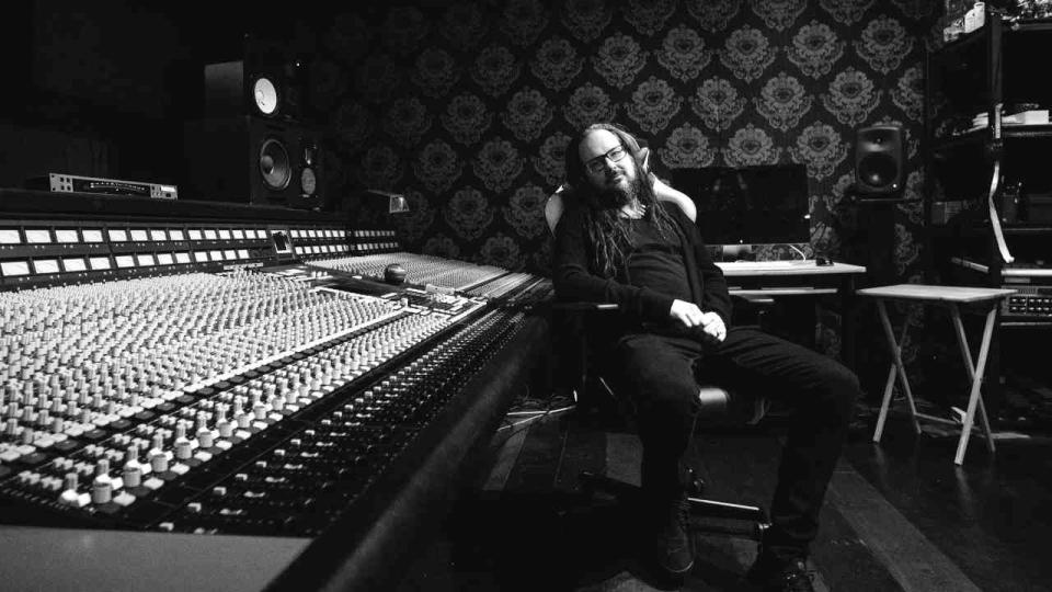 Jonathan Davis in his home studio