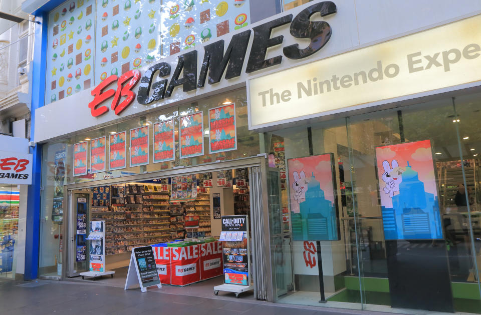 A picture of an EB Games shop in Melbourne Australia.