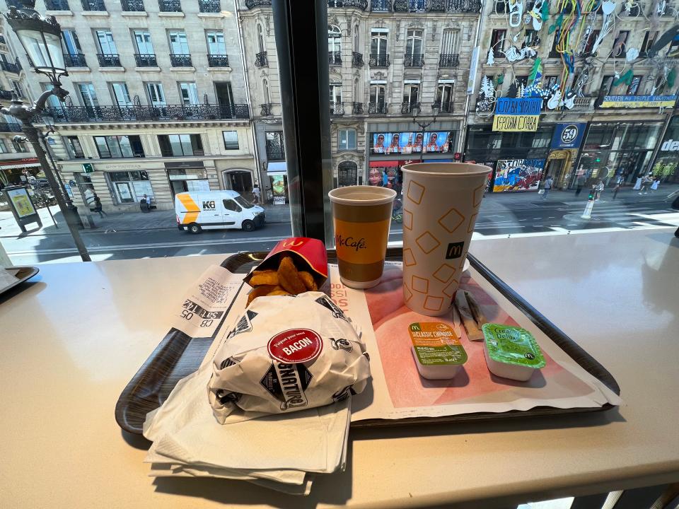 McDonald's order is hand delivered to you in Paris.