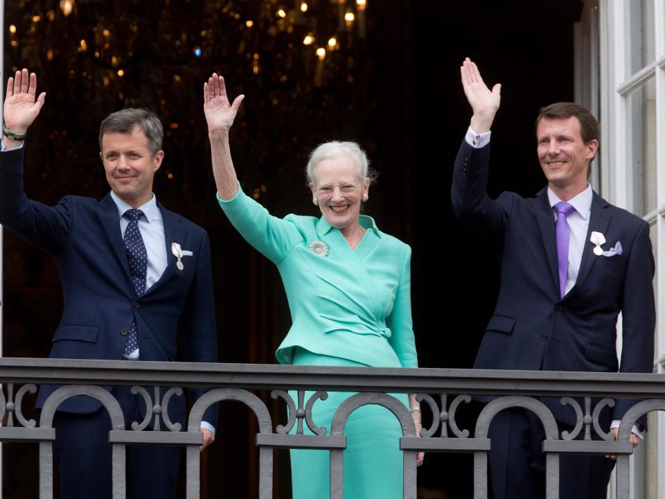 Queen Margrethe, Prince Frederik, and Prince Joachim