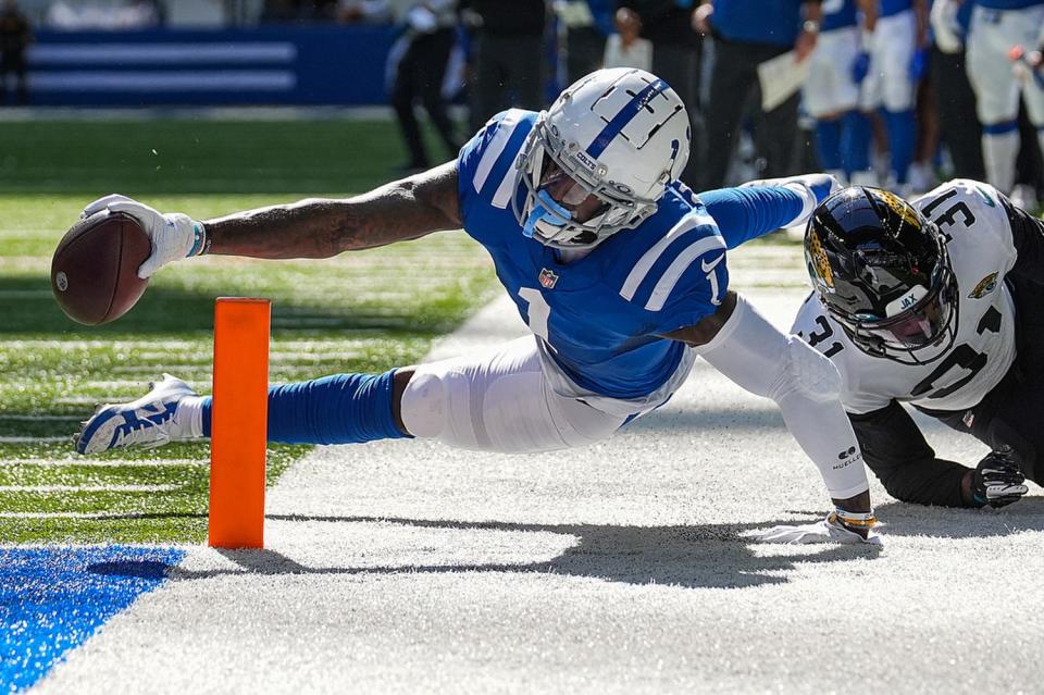 Indianapolis Colts wide receiver Parris Campbell is tied for the team lead with three touchdowns and ranks second in catches and yards.
