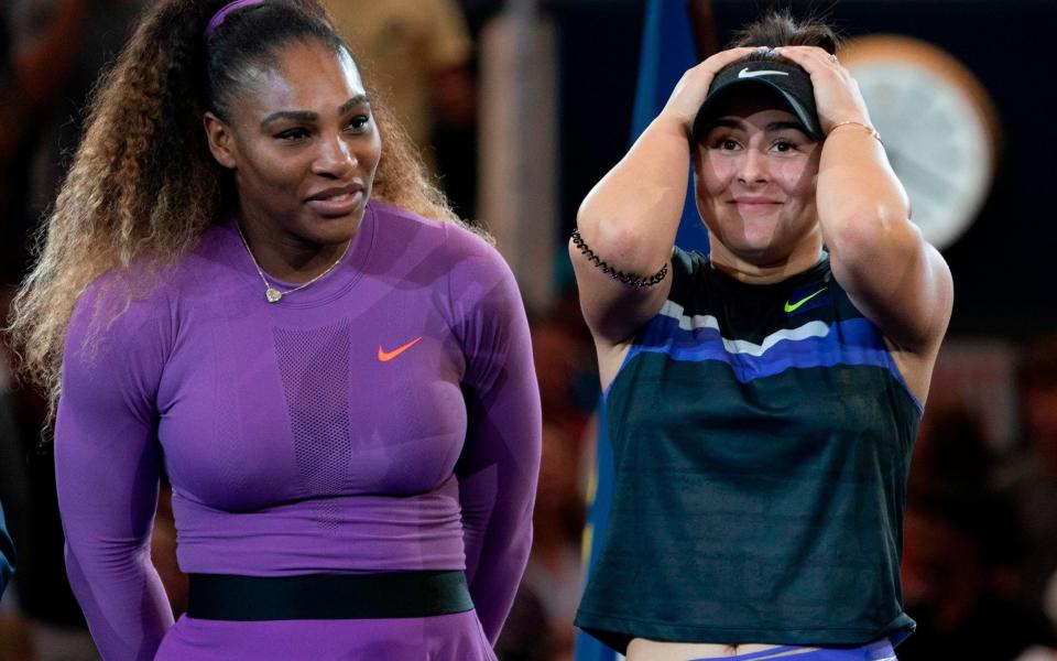 Bianca Andreescu (right) can't hide her emotions - AFP