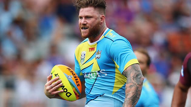 McQueen playing for the Titans at the Auckland Nines. Image: Getty