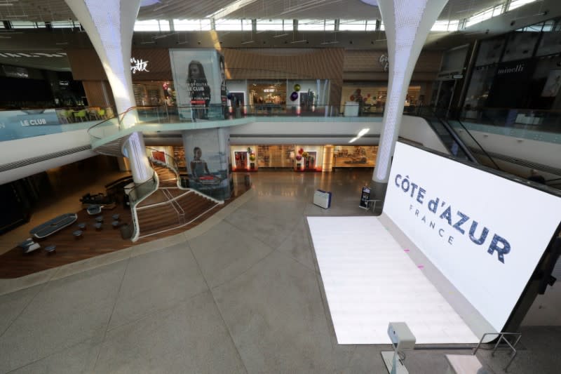 FILE PHOTO: Closed shops and empty area are seen at CAP3000 shopping mall in Saint-Laurent-du-Var