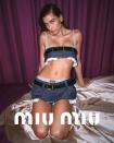 <p>Hailey Bieber shared a photo of herself in Miu Miu's SS22 campaign, wearing none other than that ultra-mini skirt set that's taken the fashion world by storm – but with a creative twist. The model paired the skirt with another skirt, worn as a teeny tiny crop top. Genius.</p><p><a href="https://www.instagram.com/p/CbGamVOPpj_/" rel="nofollow noopener" target="_blank" data-ylk="slk:See the original post on Instagram;elm:context_link;itc:0;sec:content-canvas" class="link ">See the original post on Instagram</a></p>