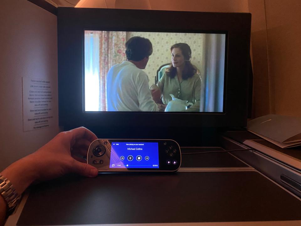 Screen and remote on British Airways Business Class Club Suite, Paul Oswell, "Review with photos of British Airways' Business Class Club Suite"