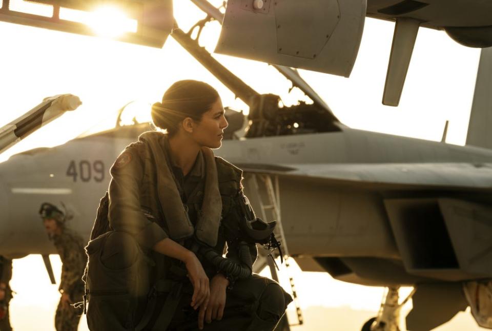 Monica Barbaro as Phoenix was among the cast who learned to fly real fighter jets. - Credit: Scott Garfield