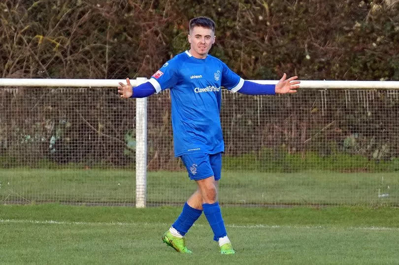 Ethan Dunbar scored twice for Slimbridge at Bristol Manor Farm -Credit:Brian Rossiter