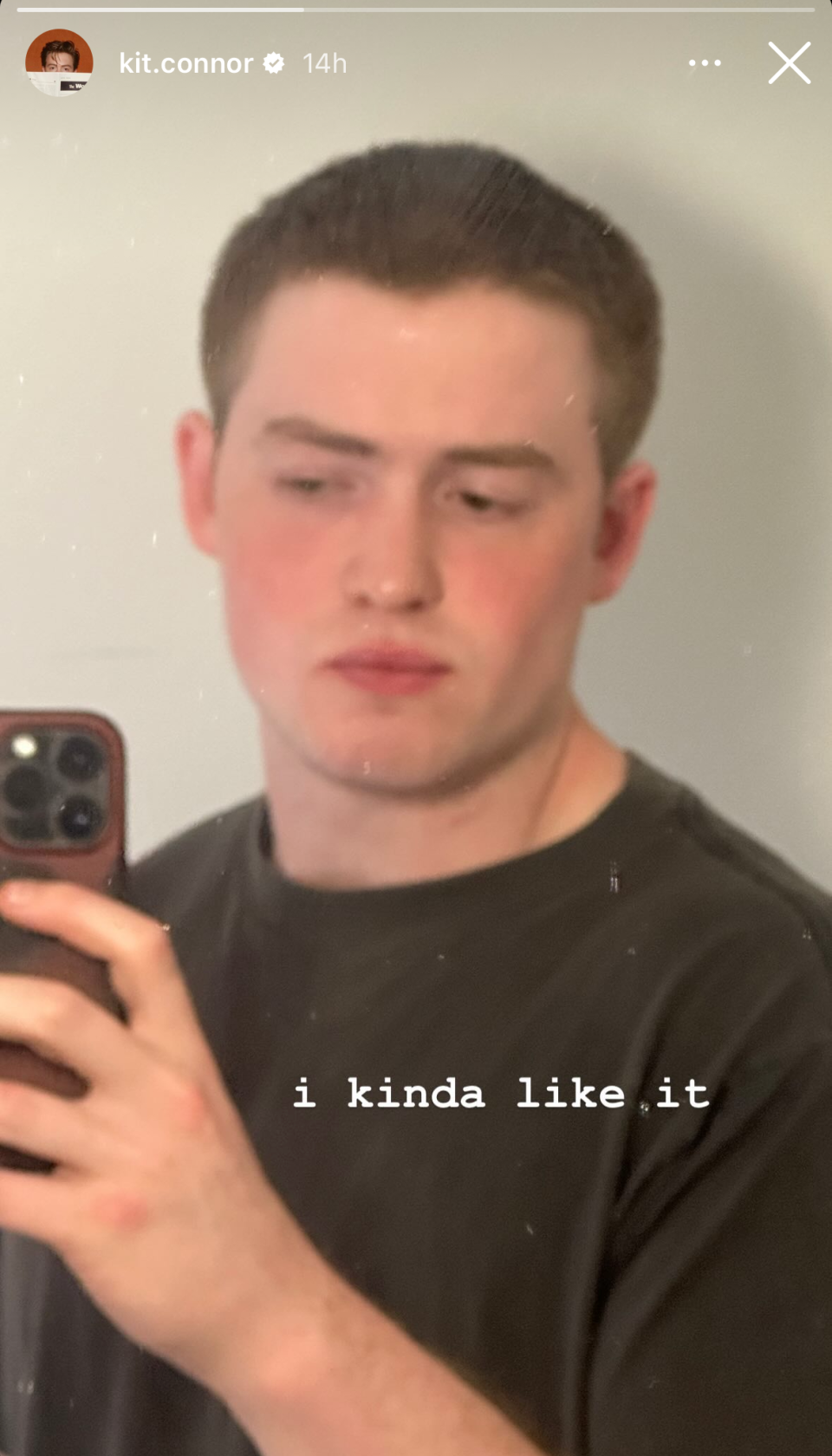 <h1 class="title">Kit Connor Just Buzzed All of His Hair Off — See Photo</h1><cite class="credit">Courtesy of Kit Connor/Instagram @kit.connor</cite>