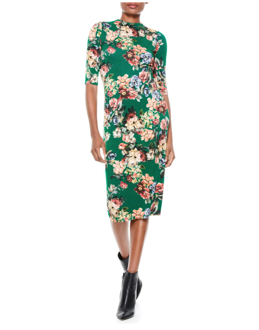 Alice + Olivia Delora Mock Neck Body-Con Dress. Image via Nordstrom.