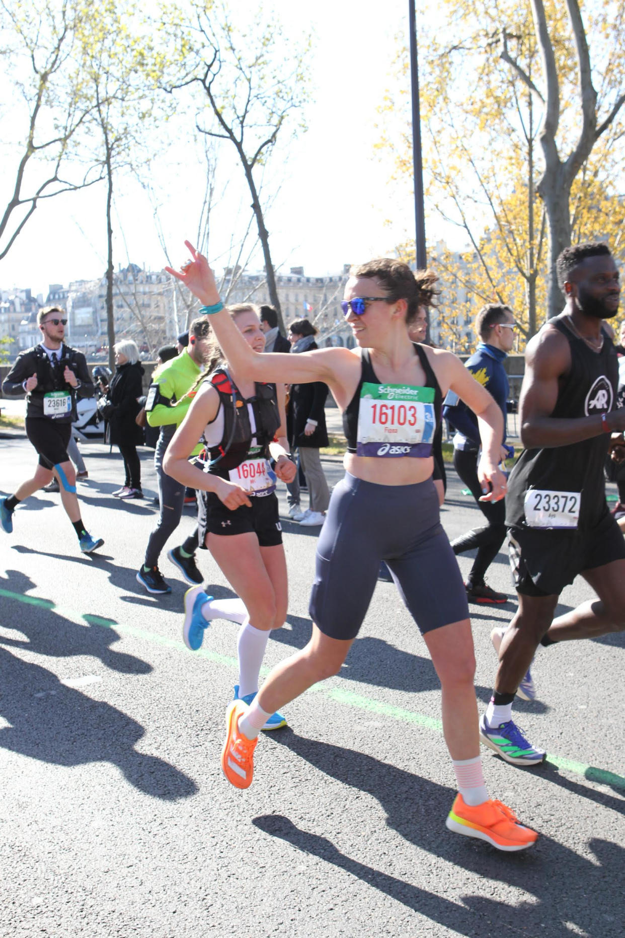 Fiona English runs the Paris Marathon in April 2022. (Credit: Courtesy of Fiona English) 