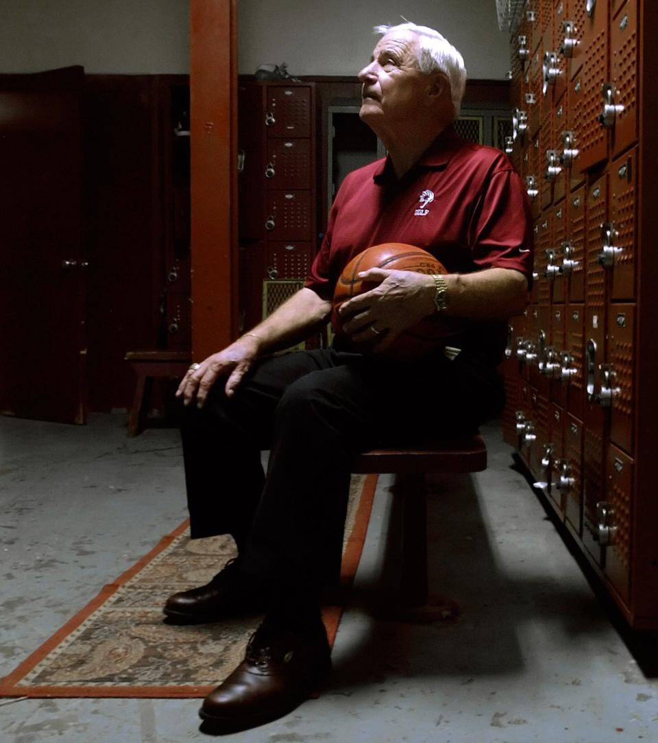 (05.28.2009)(STAFF PHOTO/CHIP LITHERLAND) -- Long time Riverview High School coach Ed Repulski poses for a portrait in the old Riverview High School locker room he spent so many years in Sarasota, Fla., on Thursday, May 28, 2009.